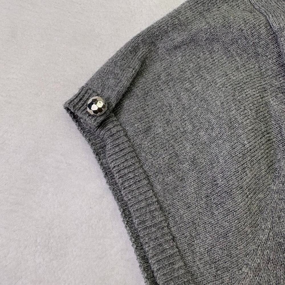 Cache Y2k Metallic Ruffle Collar Short Sleeve Fit… - image 7